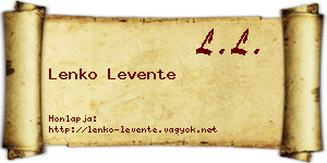 Lenko Levente névjegykártya
